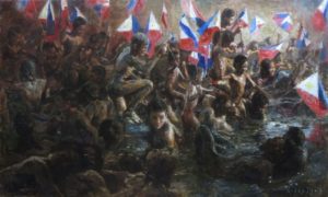 Orley Ypon, Pasulong, Oil on canvas, 2016, 36x60 in