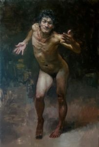 Orley Ypon, Dancing Man, Oil on canvas, 2016, 45x30 in