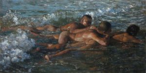 Orley Ypon, Adrift Series III, Oil on canvas, 2016, 24x48 in