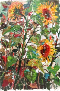 Mark Andy Garcia, Sunflowers, Oil on canvas, 2015, 91x60.5cm