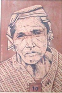 Leonard Aguinaldo, Subjects, Portrait of Lowland Filipinos 10, Uncolored carved rubber, 2016, 22x14.5 cm