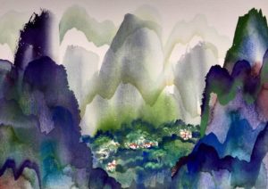 Manuel Baldemor, Beyond Expectation Yangshou Guilin, Watercolor, 2018, 15x22in