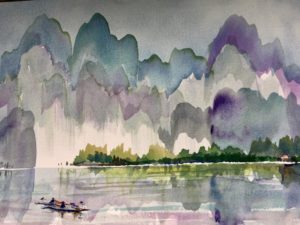 Manuel Baldemor, Fishermens' Haven, Watercolor, 2018, 15x22in